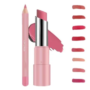 Genli Glaze Oil Balm, Genli Pink Drip Lipstick, Nuewskin Lip Balm, 24h Long-Lasting Moisturizing Smooth Shine Balm Set(07#-Pink Drip)