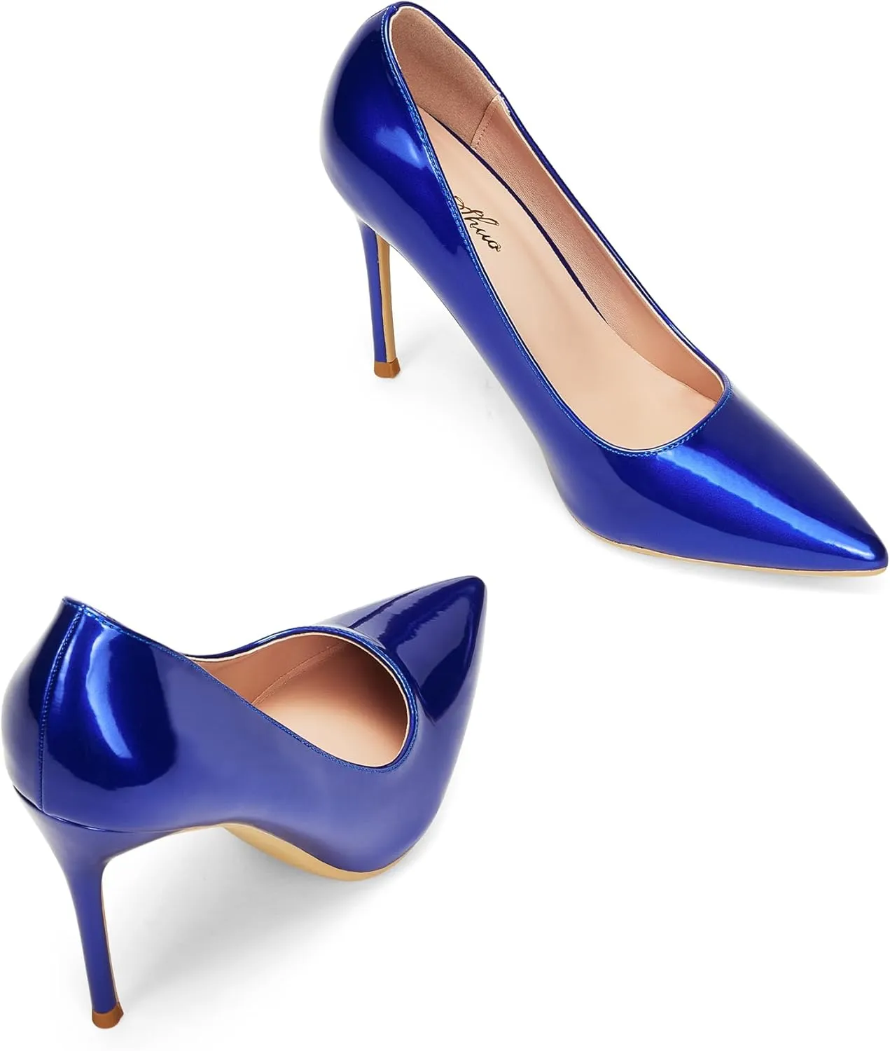 GENSHUO Women's Closed Toe Stiletto High Heels Dress 4 Inch Heeled Pointed Toe Party Homecoming Wedding Pump Shoes