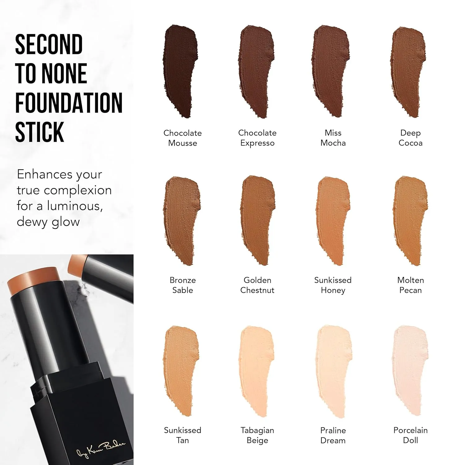 Glamazon Second to None Foundation Stick, Sunkissed Tan, Light-to-Full Coverage, Weightless Makeup With a Glowy Natural Finish