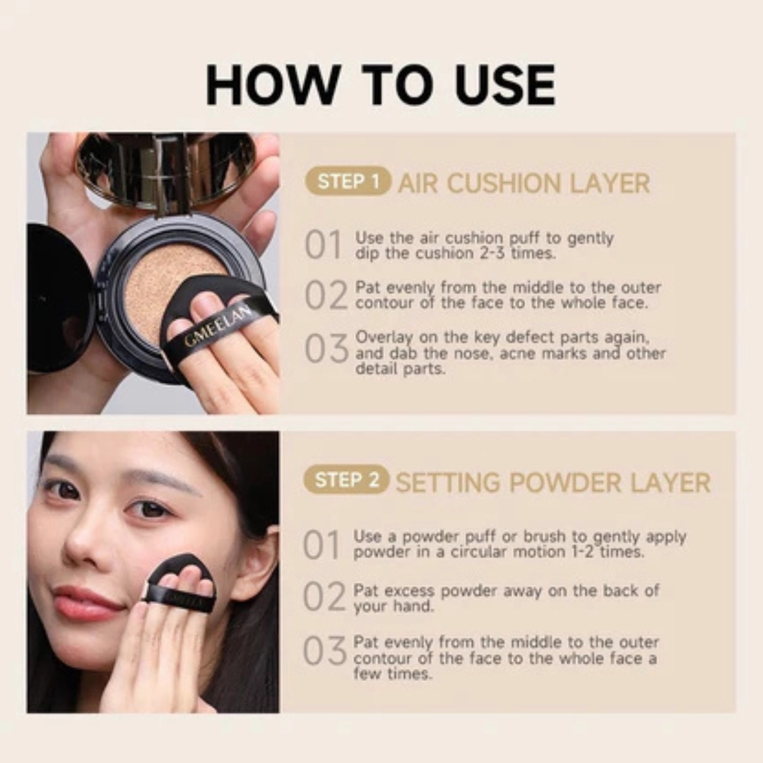 GMEELAN Black Truffle (Zinc PCA Anti-Oxidant) Air Cushion - Net Wt. 7g   10g | Choose Shade