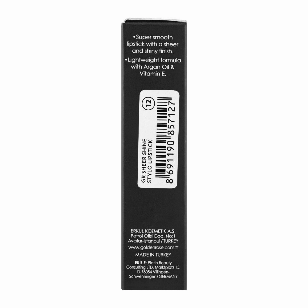 Golden Rose Sheer Shine SPF 25 Stylo Lipstick, 12