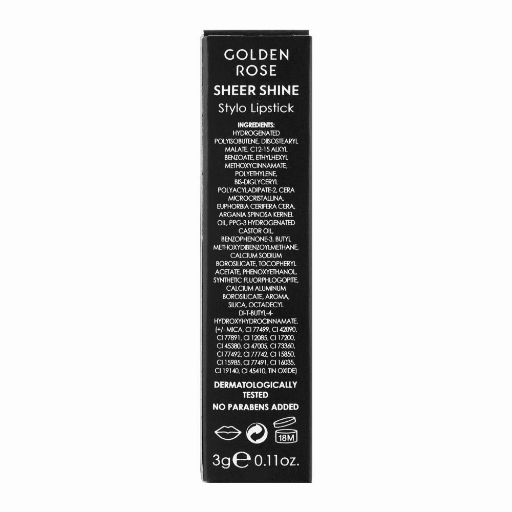 Golden Rose Sheer Shine SPF 25 Stylo Lipstick, 12