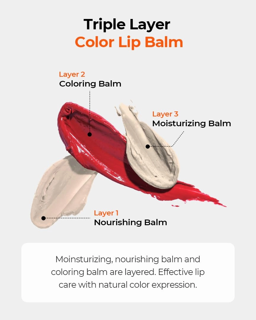 Grafen Triple Lip™ Tinted Lip Balm – Natural Color Lip Care with Moisture, MATT FINISH, Nourishing Oils for Soft & Healthy Lips (Multiple Shades) (Red Brown)