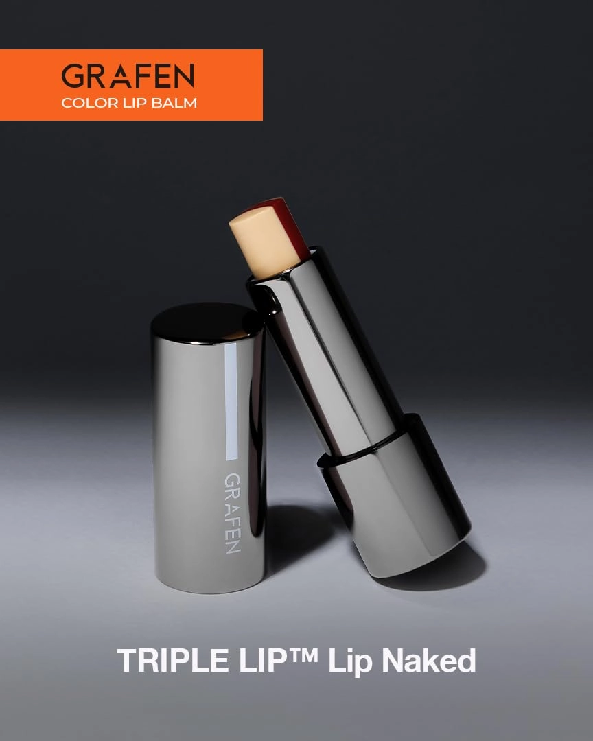 Grafen Triple Lip™ Tinted Lip Balm – Natural Color Lip Care with Moisture, MATT FINISH, Nourishing Oils for Soft & Healthy Lips (Multiple Shades) (Red Brown)