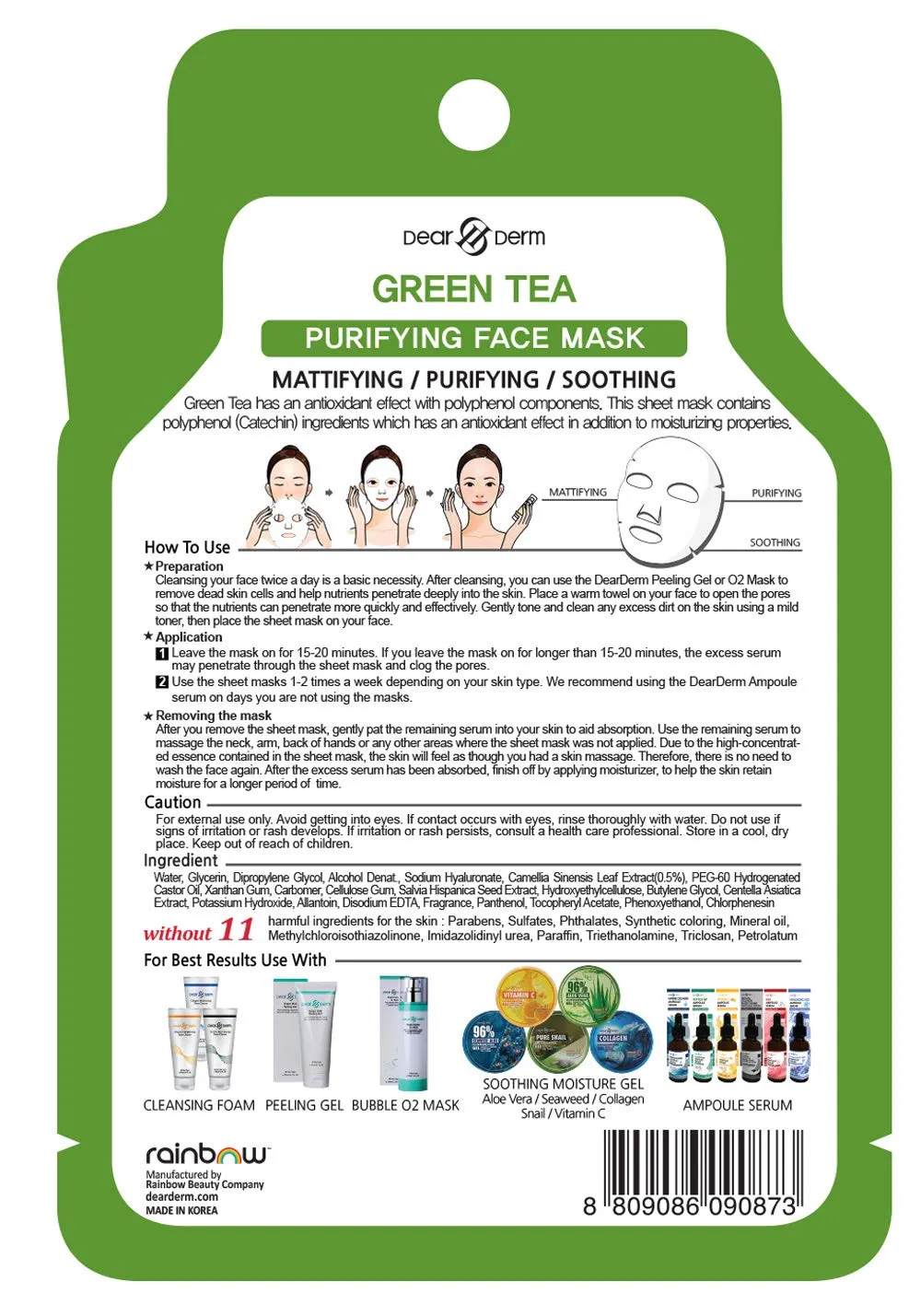 Green Tea Age-Eraser Mask (10pcs)