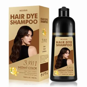 Hair Dye Shampoo 3 in 1, Dark Wine Red Hair Dye for Men & Women, Long Lasting Burgundy Hair Color for Gray Coverage, Easy to Use, Shampoo for Color Treated Hair Dye 16.9 Fl Oz (Dark wine red)