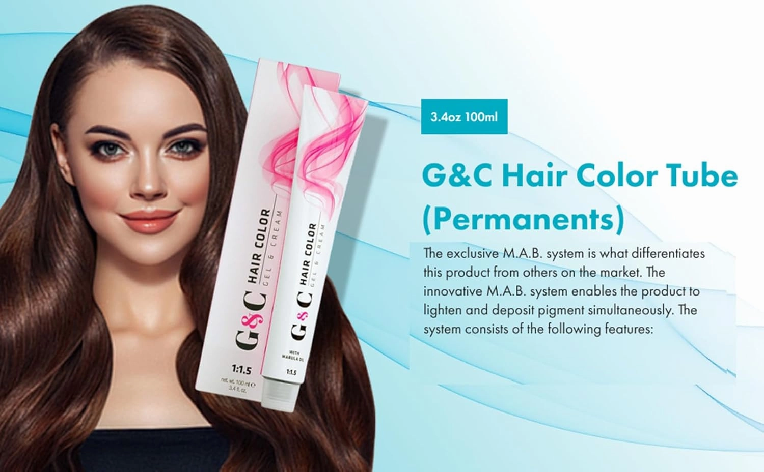 Hair Bar NYC Professional Permanents Hair Colors RED INTENSE M.A.B. System Intense & Bright Color Long-Lasting | Shiny Hair 3.4oz 100ml Made in Italy (Intense Red Dark Blonde, 3.4)