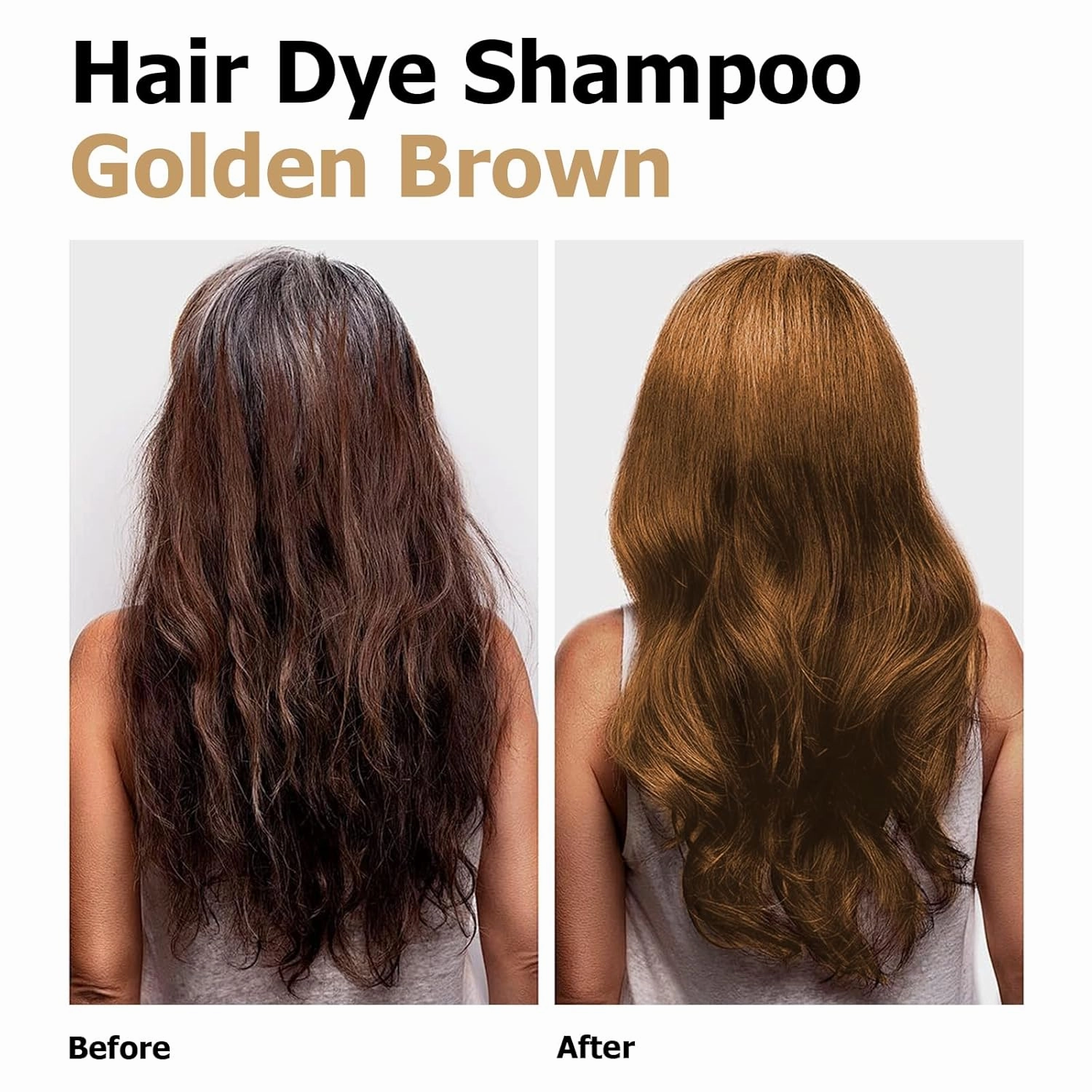 Hair Dye Shampoo 3 in 1, Hair Color Shampoo, Semi-Permanent Hair Color, Instant Blonde Brown Hair Dye, Safe & Professional Hair Dye Shampoo, Easy To Use, For Salon & Home DIY 16.9 FL OZ (Blonde Brown)
