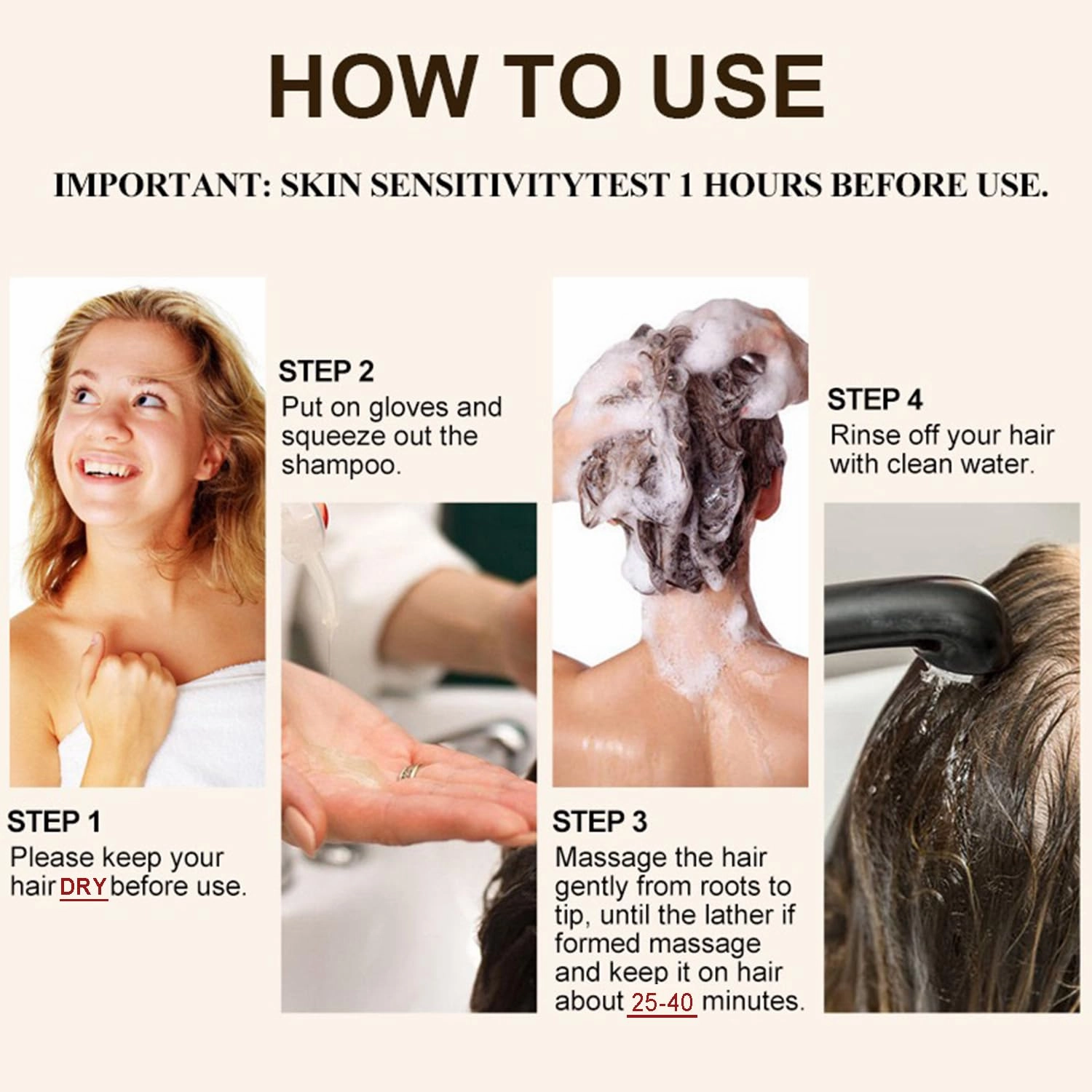 Hair Dye Shampoo 3-In-1, Instant Gray Hair Coverage in Minutes-Long Lasting Argan Oil Herbal Hair Color Shampoo champu con tinte para canas 500ml (Dark Red Wine)