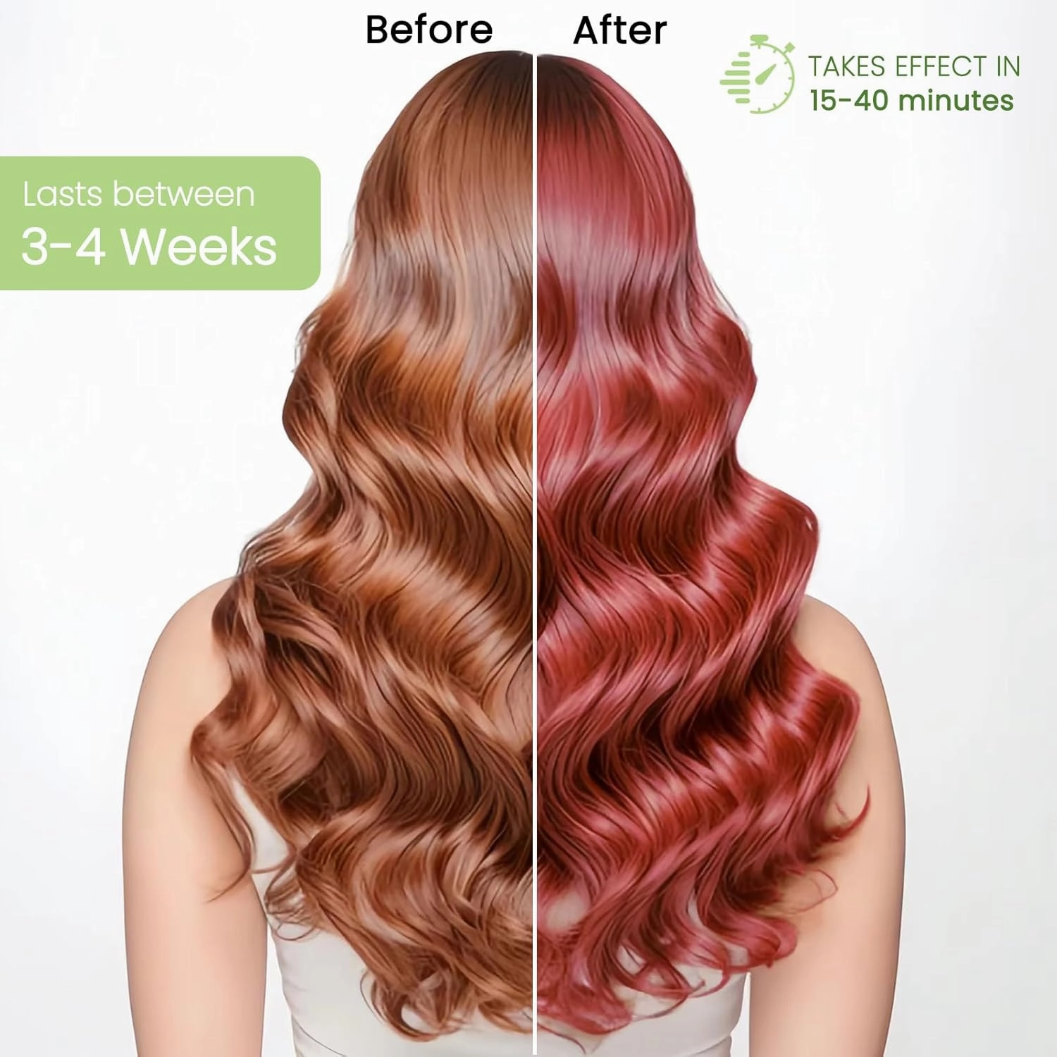 Hair Dye Shampoo 3 In 1, Wine Red Hair Color Treated Shampoo Para Canas, Burgundy Semi-Permanent 15 Minutes, Home Use for Men & Women Parent, Christmas Gift, 500ml