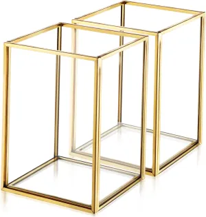 Happyyami 2pcs Transparent Makeup Brush Holders Chic Pen Containers Frame Elegant Brush Organizer for Easy Access Stylish Storage for Cosmetics and Beauty Tools