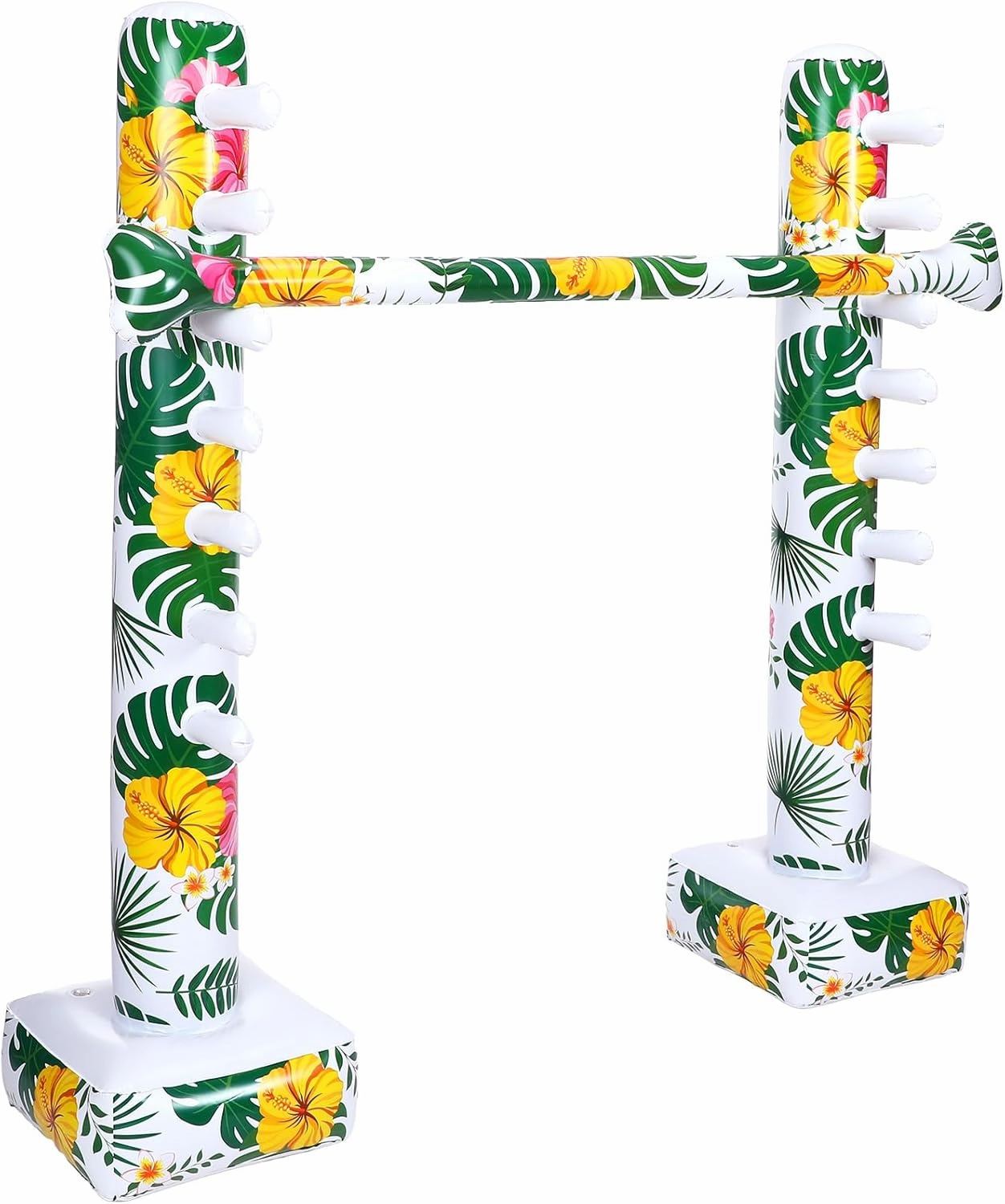 Hawaiian Inflatable Limbo Game 59 Inch Summer Luau Party Games Palm Leaf Aloha Inflatable Decorations Fun Limbo Stick for Party Pole for Adults Tropical Indoor Outdoor Birthday Beach Pool