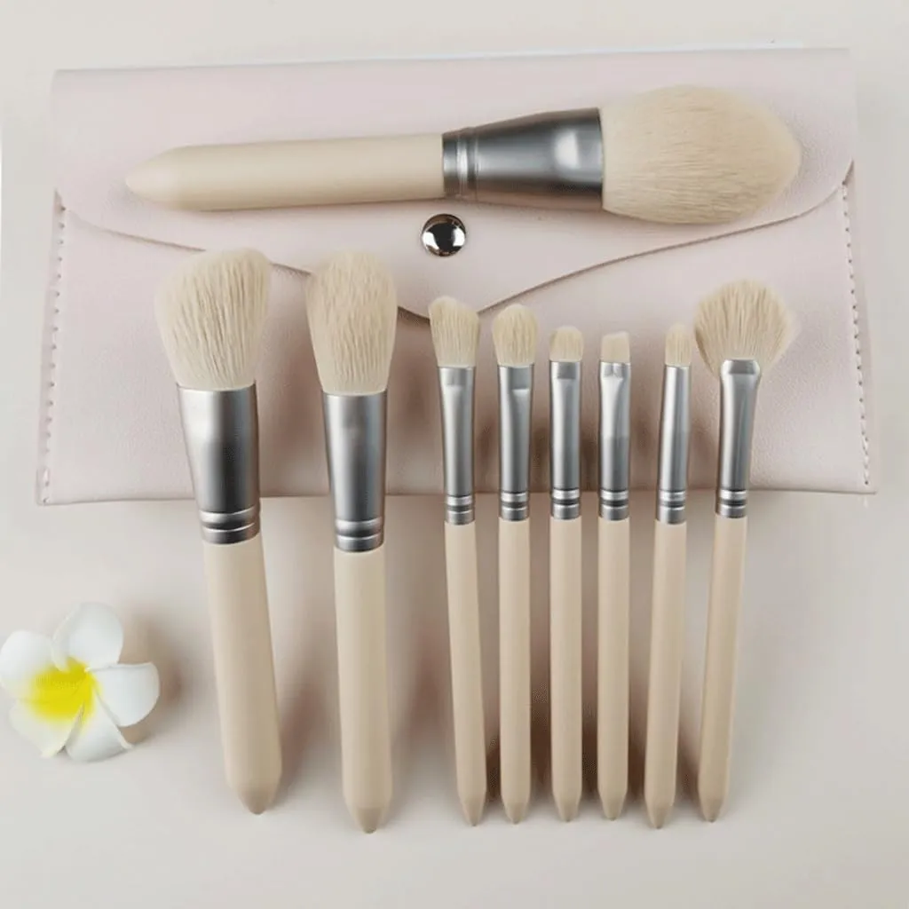 HBJWOV 9 pcs makeup brush set soft hair powder powder blusher eye shadow brush storage bag beauty tools