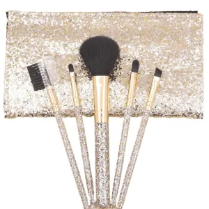 HBJWOV Makeup brush set 5 portable eye shadow brushes aluminum tube lip brush beauty tools eyebrow brush