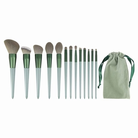 HEALLILY 1 Set Makeup Set Wooden Handle Liquid Foundation Brush Facial Beauty Powder Blusher Cosmetics Tool for Women Girl Green