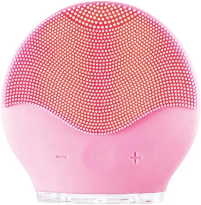 HEIMANBAProfessional Ultrasonic Vibration Electric Facial Cleansing Face Washing Brush Skin Blackhead Remover Pore Cleaner Face Massage,Pink