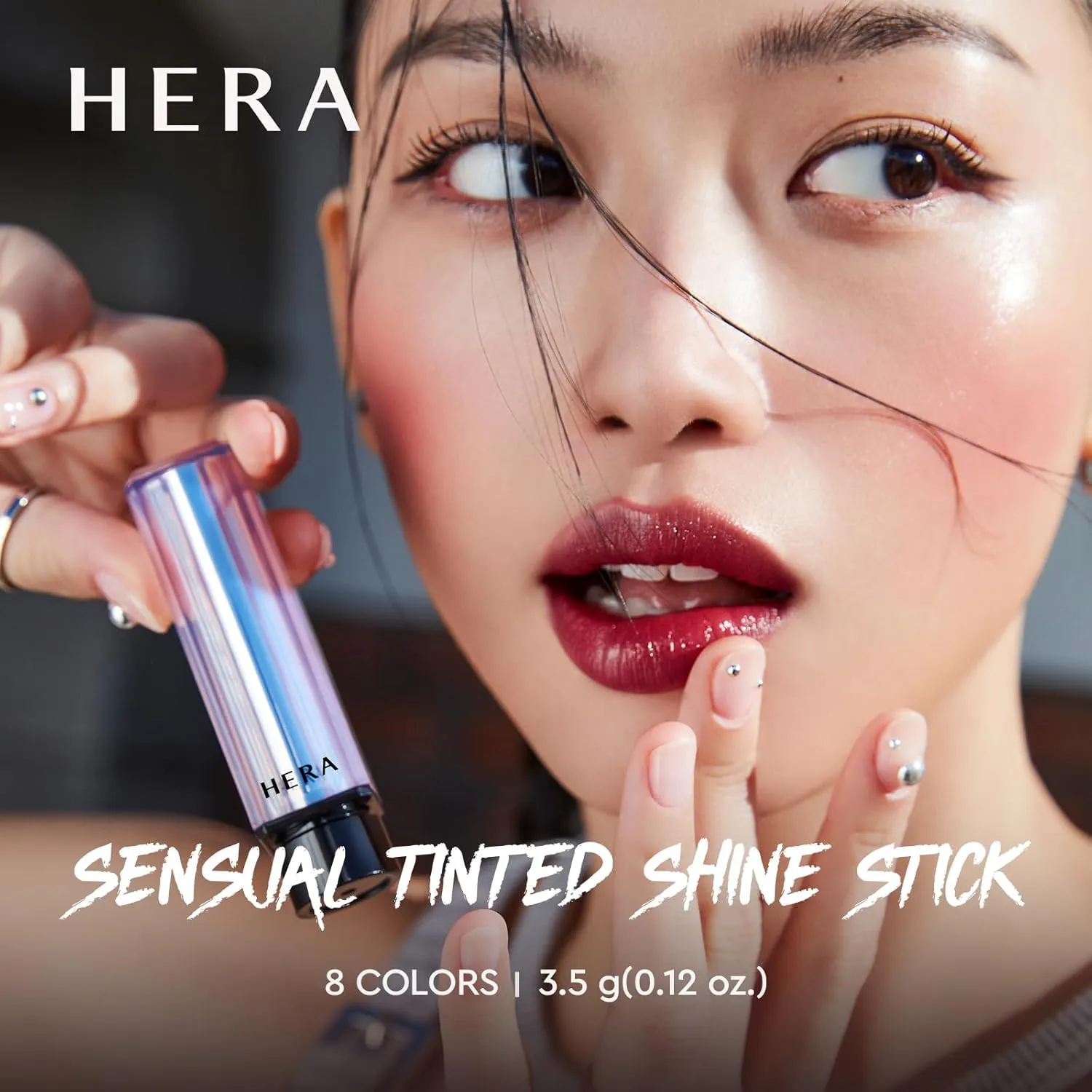 HERA SENSUAL TINTED SHINE STICK 3.5g #130 STUNNING PINK | 12HR Long-lasting Lipstick, Sheer & Buildable Lip Tint Stain, Hydrating Formula with Vitamin E, Smooth Finish and Luxurious Korean Makeup