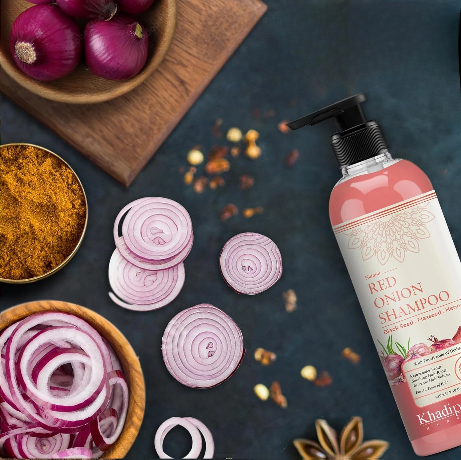 Herbals Shreekesha Red Onion Shampoo For Stronger Healthy Hair,Hair Fall Control,Hair Growth&Boost Scalp Health| For Women&Men(450 Ml)
