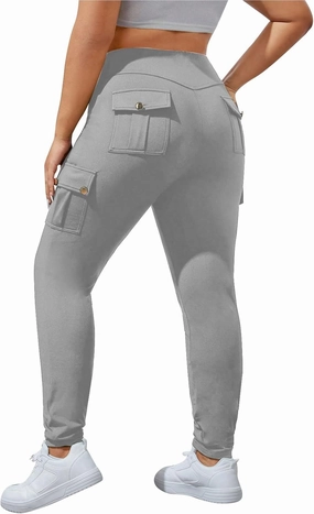 High Waisted Leggings for Women Tummy Control Elastic Jogger Pants Solid Color Athletic Pants for Running Cycling Yoga