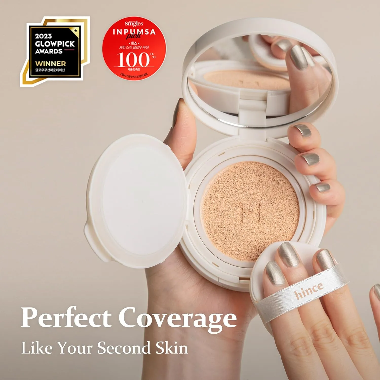 hince Second Skin Glow Cushion-12g | Skin Foundation dewy, glow, long-lasting, classy, clean beauty, lightweight, natural look,refreshing, moisturizing, slim fitting texture (PORCELAIN, 17)