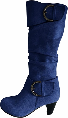hlysgo Womens Fall Fashion 2025 Casual Slouchy Suede Boots for Women Warm Winter Waterproof Round Toe Heeled Boots & Booties