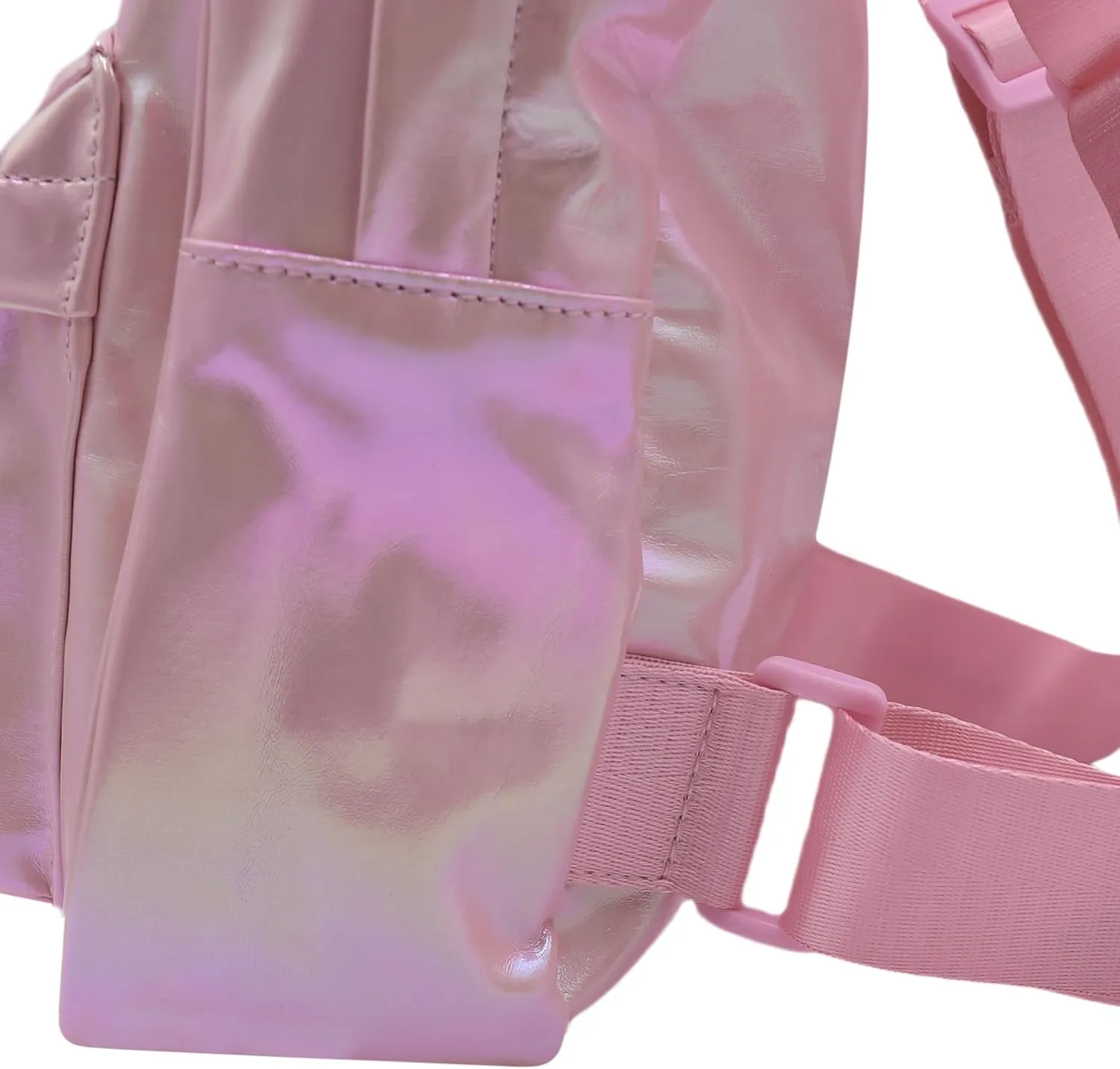 Holographic Backpack Iridescent Shoulder Bag Hologram Laser Satchel Travel Casual Daypack Purse for Women Men,Pink 7#