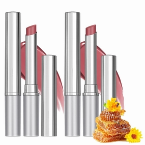 Honey Noir Black Honey Lipstick, Honeynoir Tinted Lip Balm Moisturizing Lip Color, Long Lasting Black Lip Gloss, Hydrating Honey Melting Lip, Black Radiance Lipstick Lip Stain for Women(Pink Honey-2pc