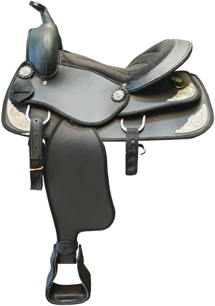 Horse Saddlery IMPEX Synthetic Western Barrel Racing Trail Equestrian Full Tack Set Comfort Horse Saddle Light Weight All Accessory Included Size 10-18 inches Seat Available