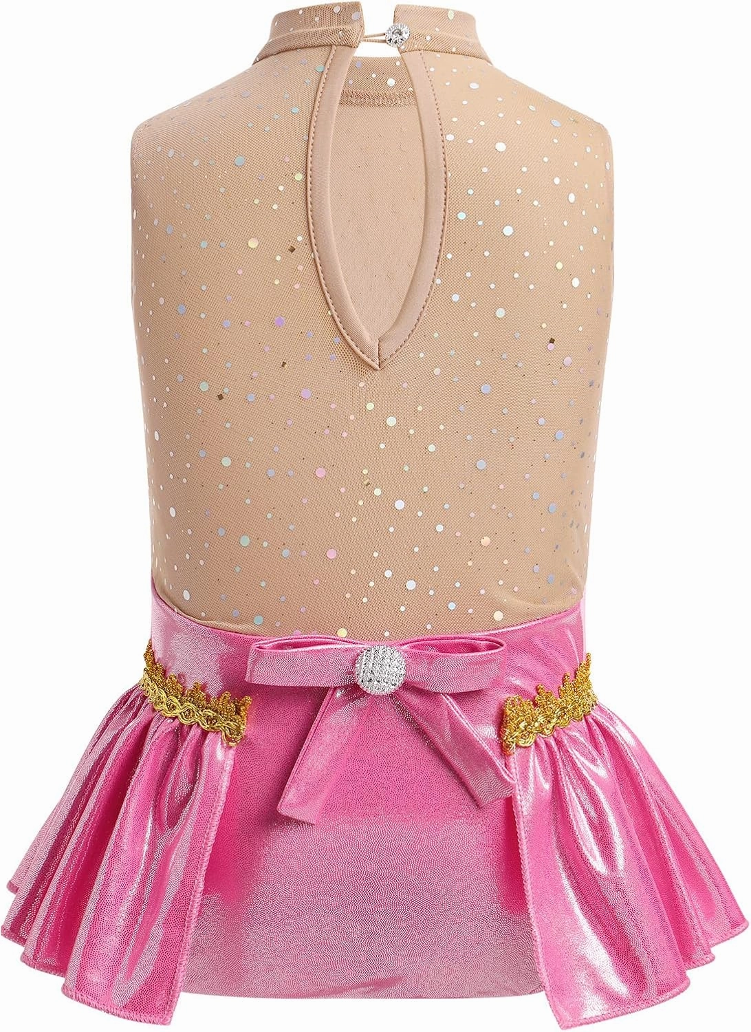 IBAKOM Toddler Girl Acrobat Dance Costume Shiny Metallic Ballerina Halloween Leotard Circus Trapeze Christmas Dance Outfits