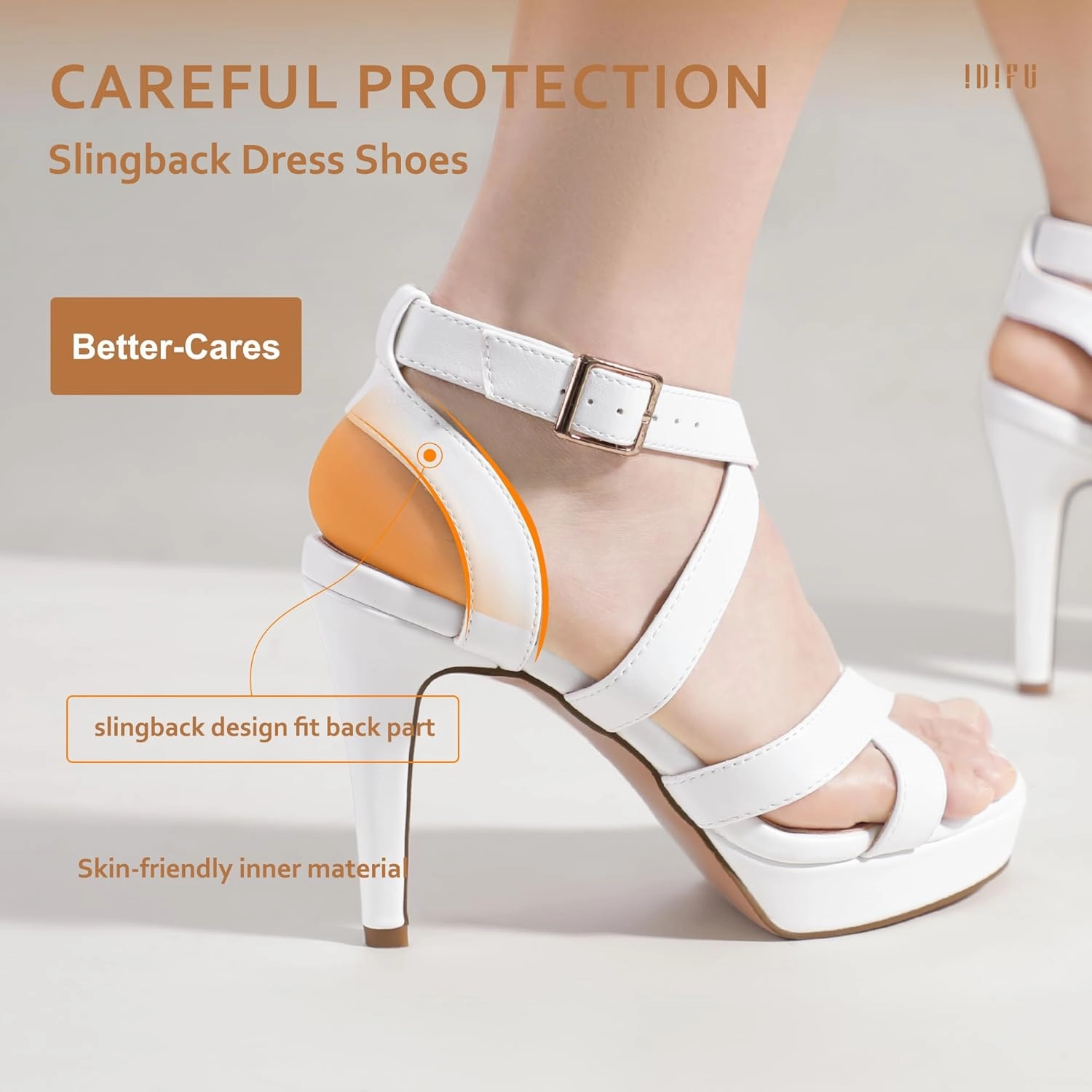 IDIFU Women's Dress Platform High Heels Strappy Heeled Sandals Open Toe Ankle Strap Shoes for Women Wedding Bridal Homecoming
