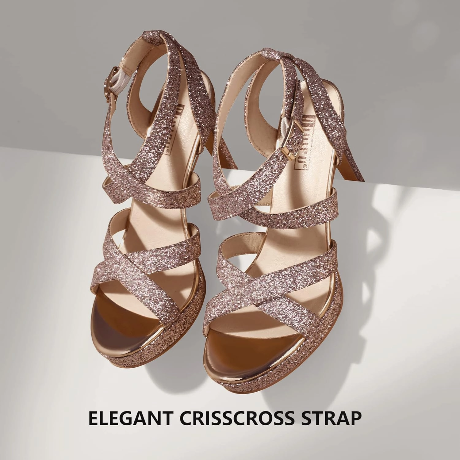 IDIFU Women's Dress Platform High Heels Strappy Heeled Sandals Open Toe Ankle Strap Shoes for Women Wedding Bridal Homecoming