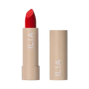 ILIA - Color Block Lipstick | Non-Toxic, Vegan, Cruelty-Free, Hydrating   Long Lasting, No Budge Color with Full Coverage (Flame (Fire Red With Warm Undertones), 0.14 oz | 4 g)