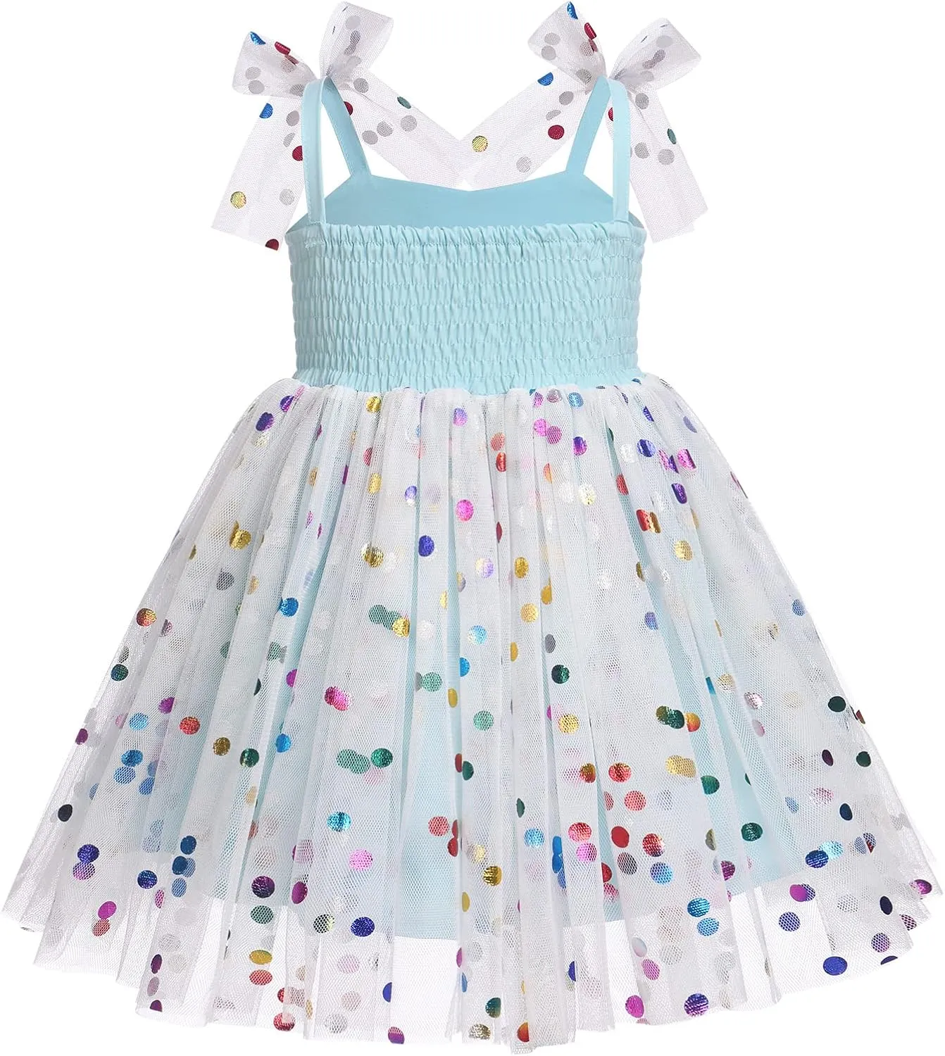 IMEKIS Toddler Baby Girl Birthday Princess Dress Shiny Confetti Boho Rainbow Cake Smash Photo Shoot Outfit for 1-6T