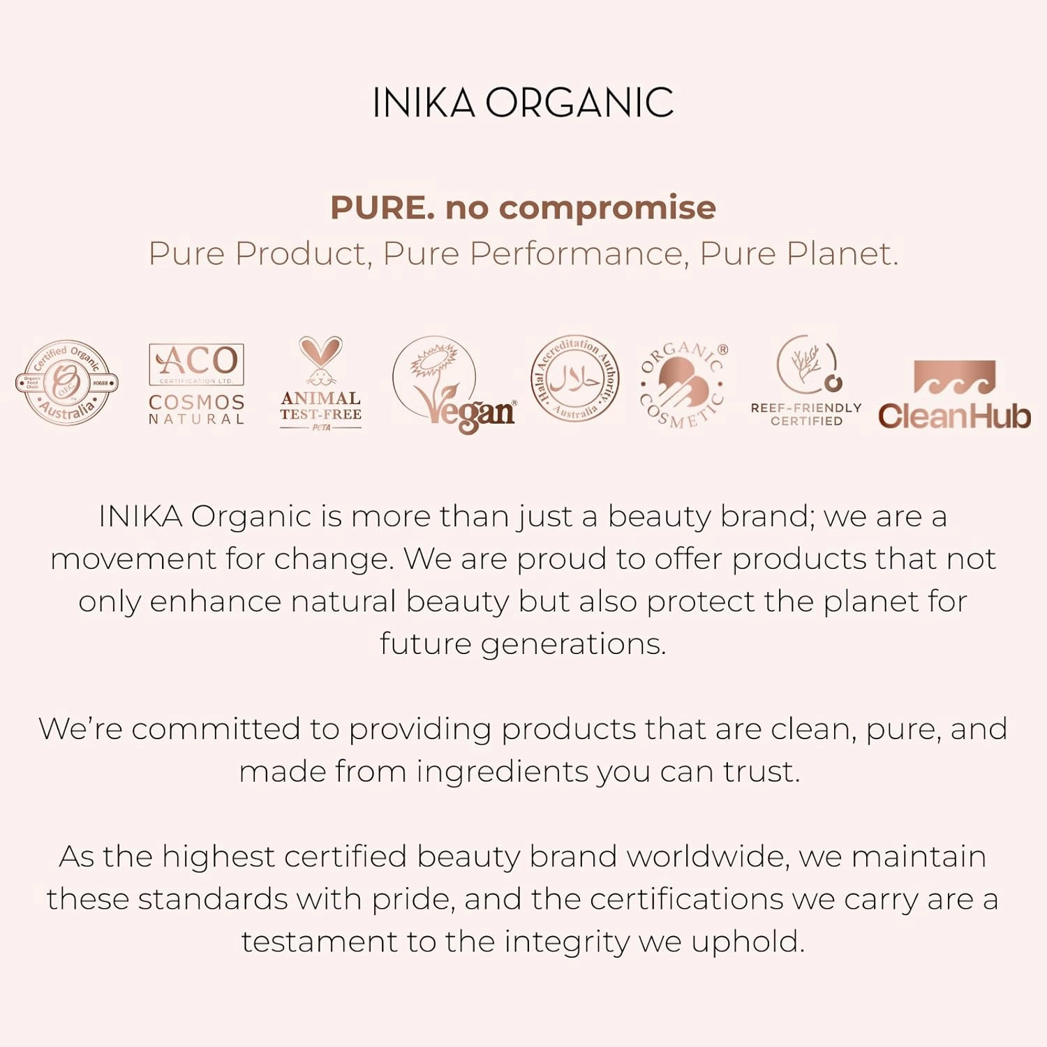 INIKA Organic Full Coverage Liquid Foundation Makeup with Hyaluronic Acid and Argan Oil, Vegan and Organic Foundation for Skin Elasticity and Plumpness, Natural Coverage, Porcelain, 30ml