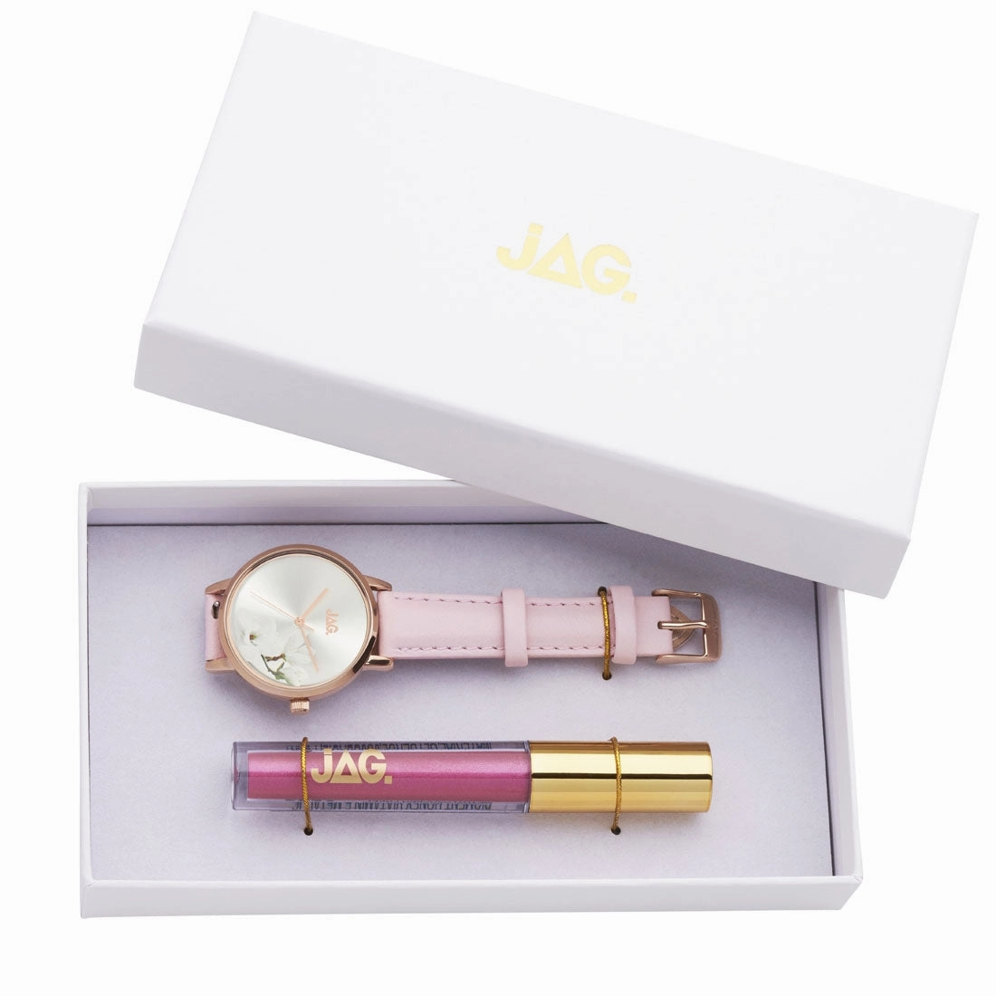 Jag Ladies Floral Pink Leather Watch Model J2222