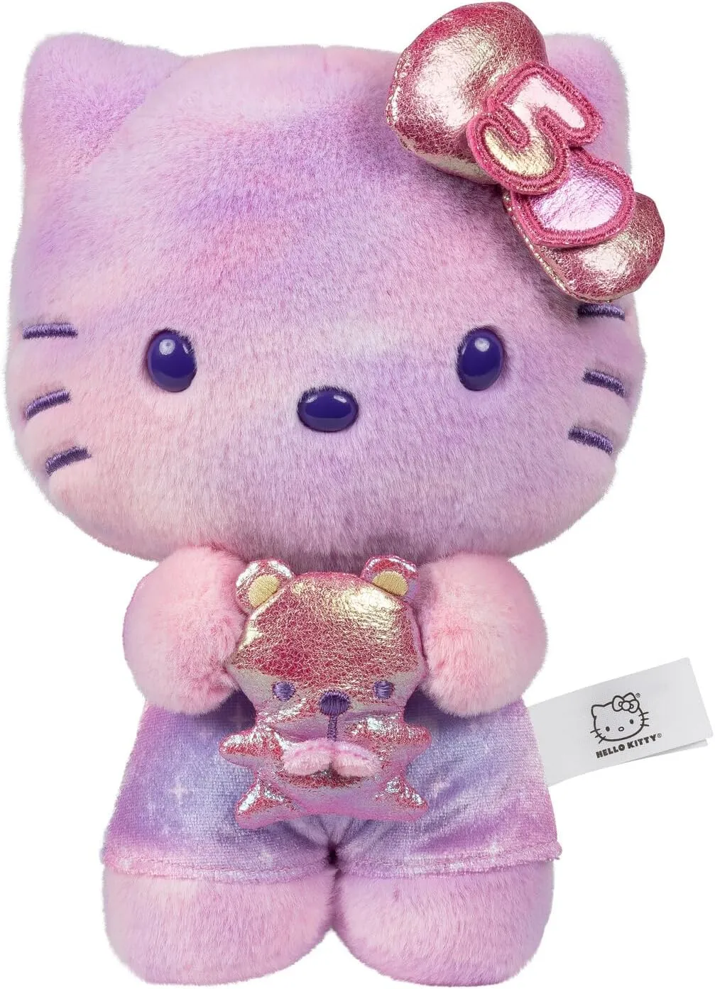 Jazwares Hello Kitty and Friends, 50th Anniversary 8-inch Hello Kitty Plush with 50th Anniversary Teddy Bear - 5 Decades of Friendship - Officially Licensed Sanrio Product from
