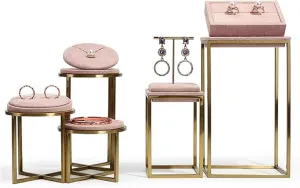 Jewelry Rack 5 Packs Velvet Jewelry Display Sets, Jewelry Stand Holder Watch Necklace Bracelet Organizer Ring Holder Earring Display Stand for Shows Jewelry Rack Stand