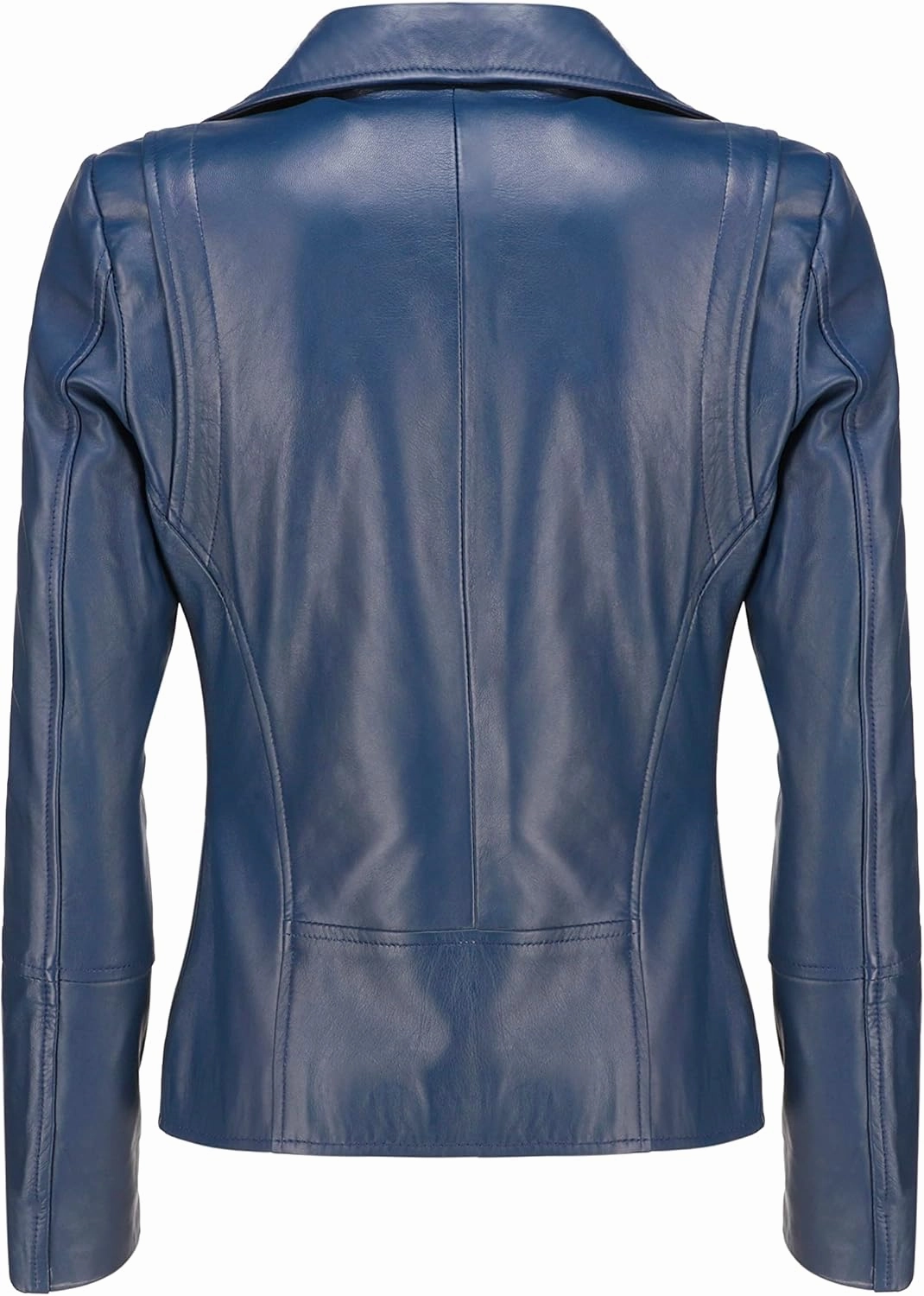 Jild Women's Asymmetrical Zip-Up Real Lambskin Leather Motorcycle Jacket - Casual Fashion Moto Biker Leather Jacket Women