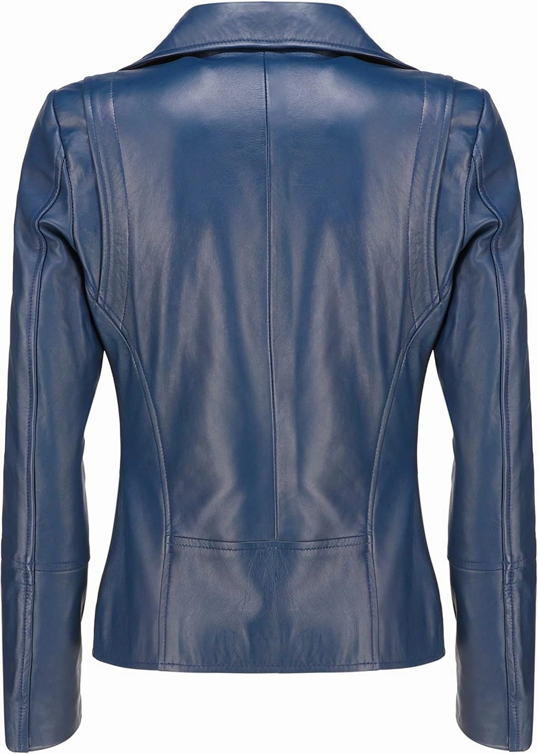 Jild Women's Asymmetrical Zip-Up Real Lambskin Leather Motorcycle Jacket - Casual Fashion Moto Biker Leather Jacket Women