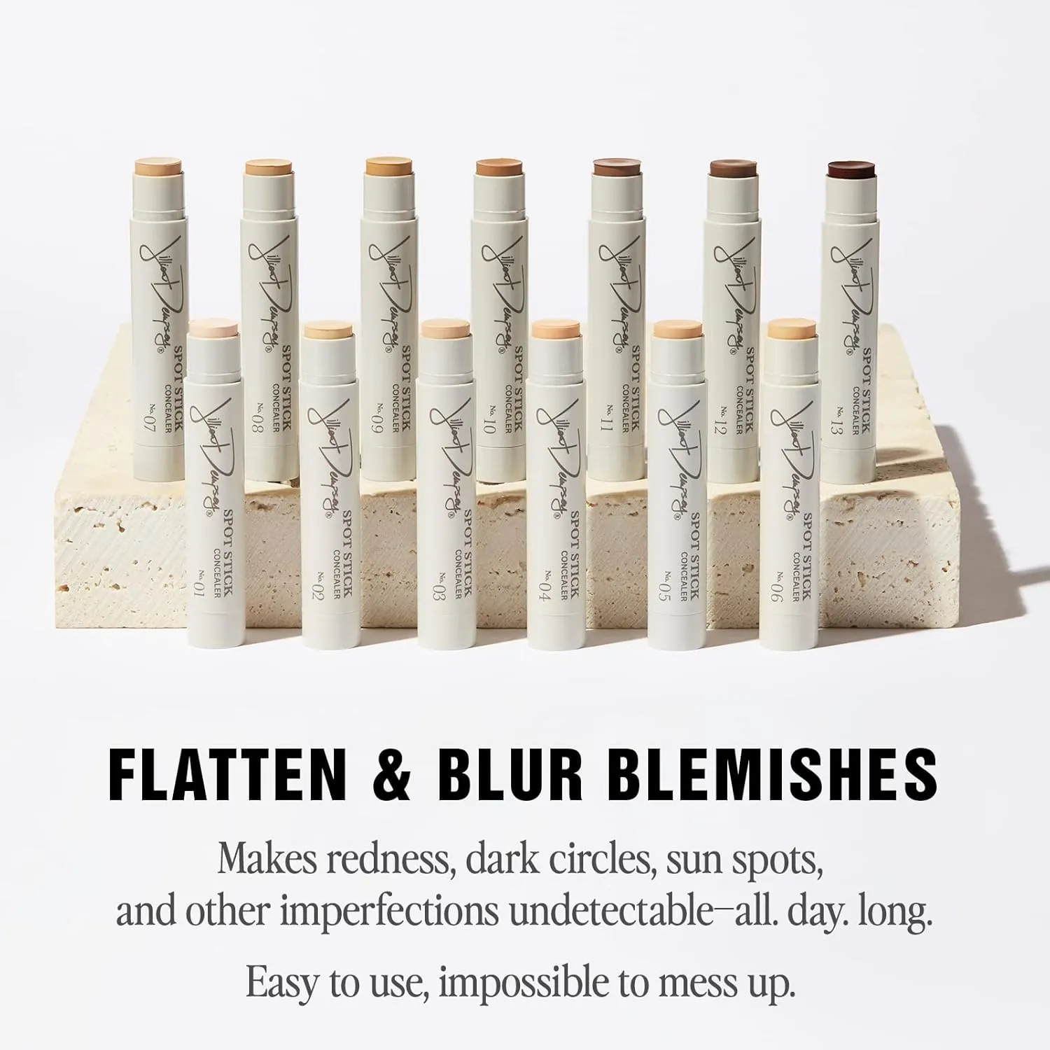 Jillian Dempsey Spot Stick Concealer | Easy Blending Matte Concealer for Blemishes & Uneven Skin Tones | Shade No. 01 Alabaster with Cool Pink Undertones