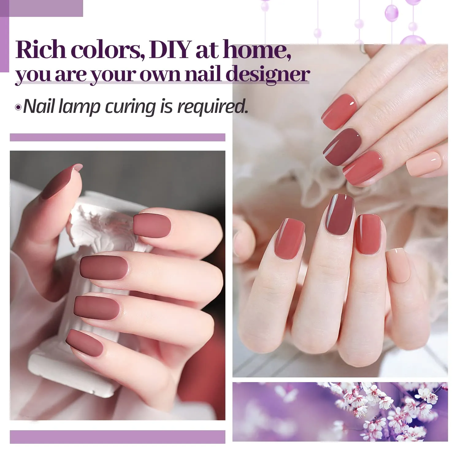 JODSONE 32 4 Pcs Gel Nail Polish Kit Soak Off Gel Polish Set Glitter Gel Nail Kit Nail Art Salon DIY at Home Manicure Kit
