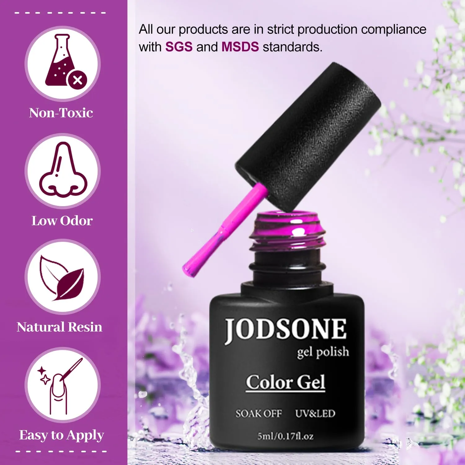 JODSONE 32 4 Pcs Gel Nail Polish Kit Soak Off Gel Polish Set Glitter Gel Nail Kit Nail Art Salon DIY at Home Manicure Kit