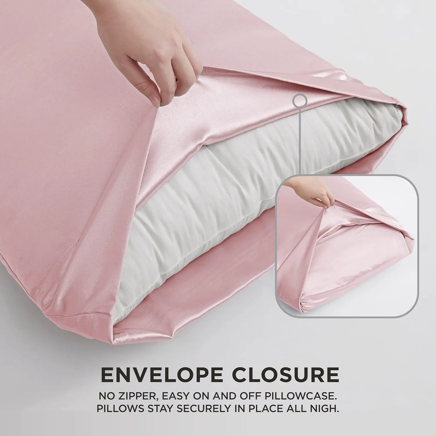 Juicy Couture Queen Size Satin Bed Sheet Set, Deep Pocket Silky Satin Queen Sheet Set with 1 Fitted Sheet, 1 Flat Sheet and 2 Pillow Case, Wrinkle Resistant and Anti Pilling - Pink