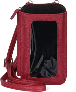Julia Buxton Pebble RFID Everywhere Crossbody Red