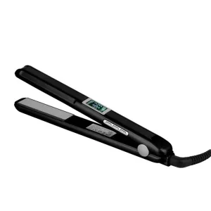 JUNHONG HOUSEHOLD LCD Infrared Ultrasonic Keratin Cold Flat Iron, Ceramic Heater Surface, Hair Straightener for Damaged Hair, With LCD Display Function (Black)