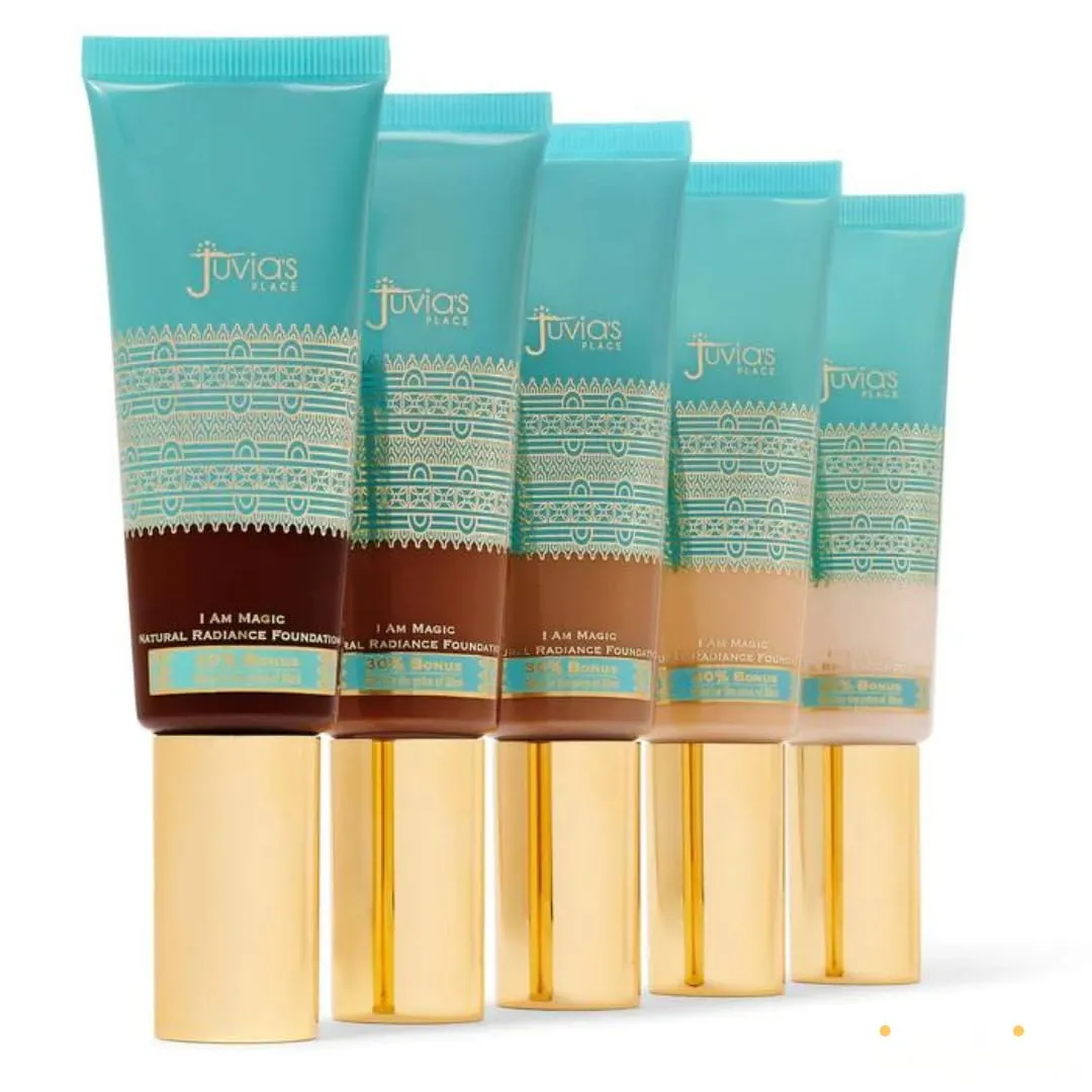 Juvia's Place I Am Magic Natural Radiance Foundation - 130Mali - Full Coverage Liquid Foundation Makeup for Dry, Mature, Aging, and Combination Skin - Lightweight Longwear Base with Radiant Finish