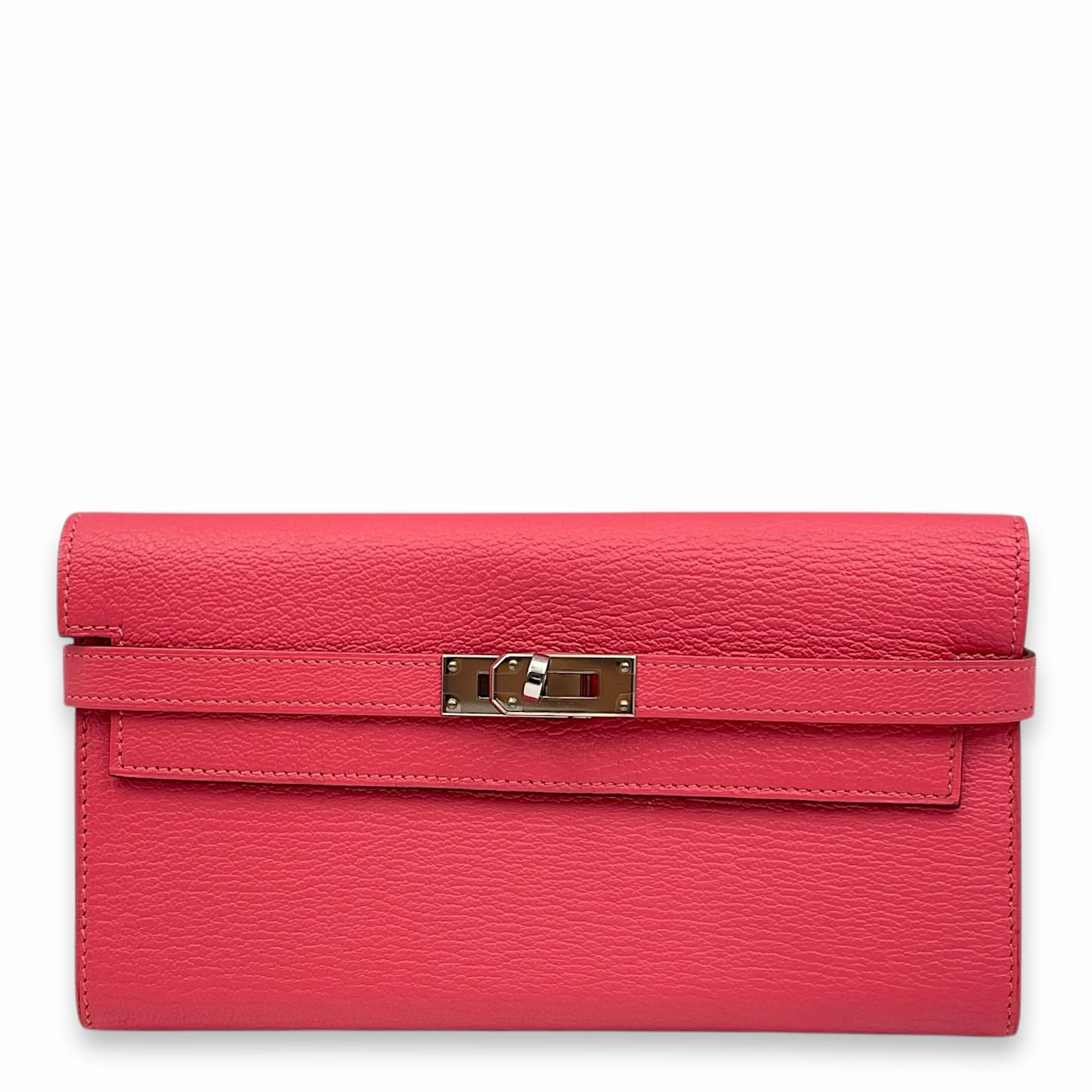 Kelly Rose Lipstick Wallet in Chevre Mysore, Palladium hardware