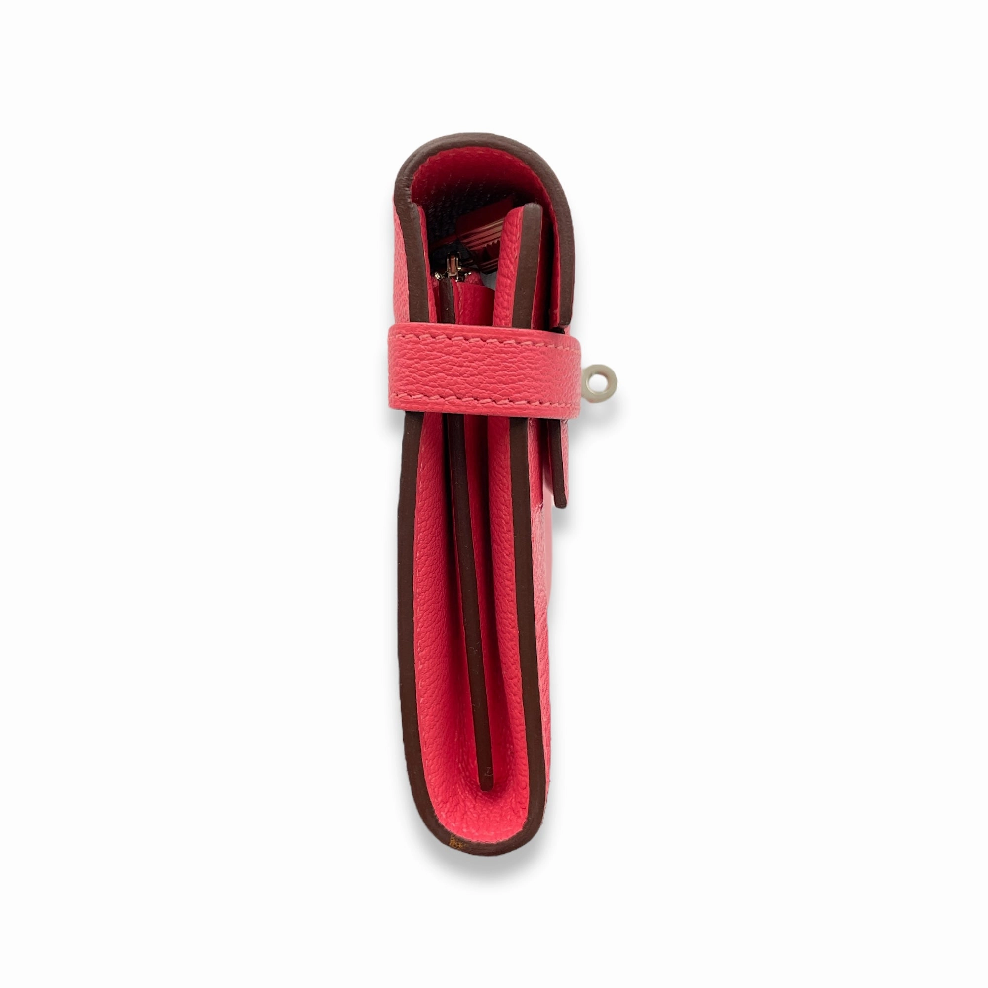 Kelly Rose Lipstick Wallet in Chevre Mysore, Palladium hardware