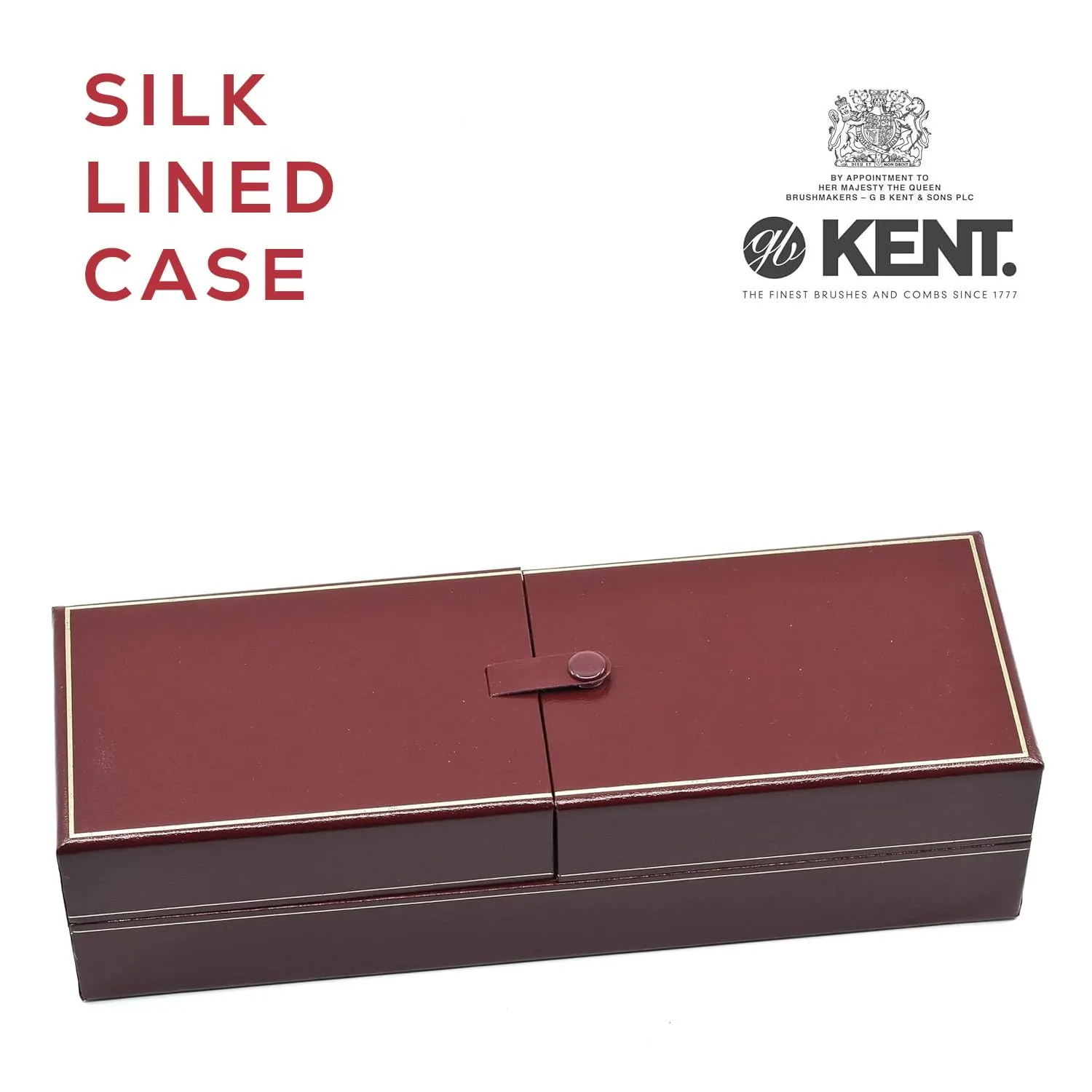 Kent LHS7 Handmade Half Round Satinwood Boar Bristle Hair Brush in Silk-Lined Red Case. Pure Black Wire-Laid Bristle Promotes Natural Shine While Distributing Oils. Made in England