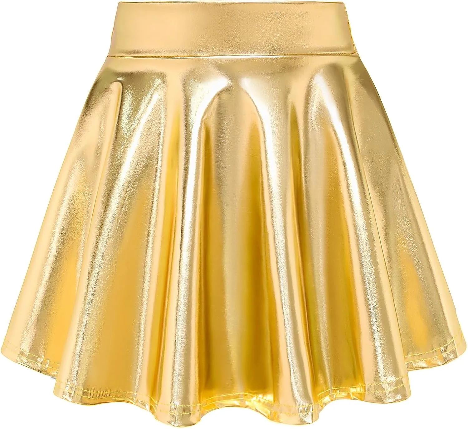 KEREDA Girls Metallic Skater Skirts Shiny Flared Holographic Skort